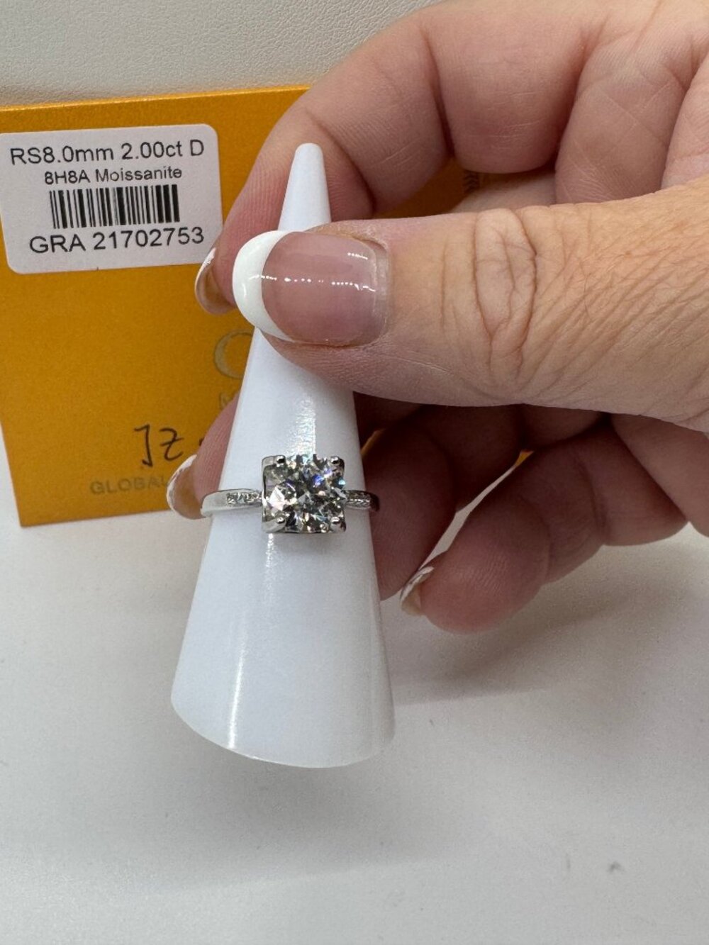 Moissanite 2.00ct 925 Sterling Silver Size 7 Round Solitaire
